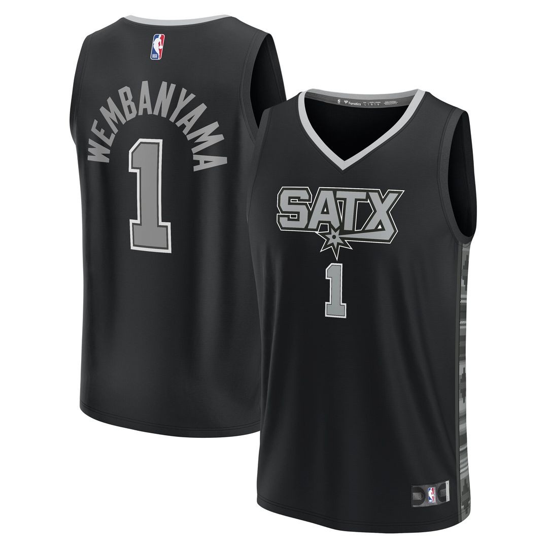 San Antonio Spurs Victor Wembanyama Fanatics Fast Break Replica Player Jersey - Statement Edition - Black
