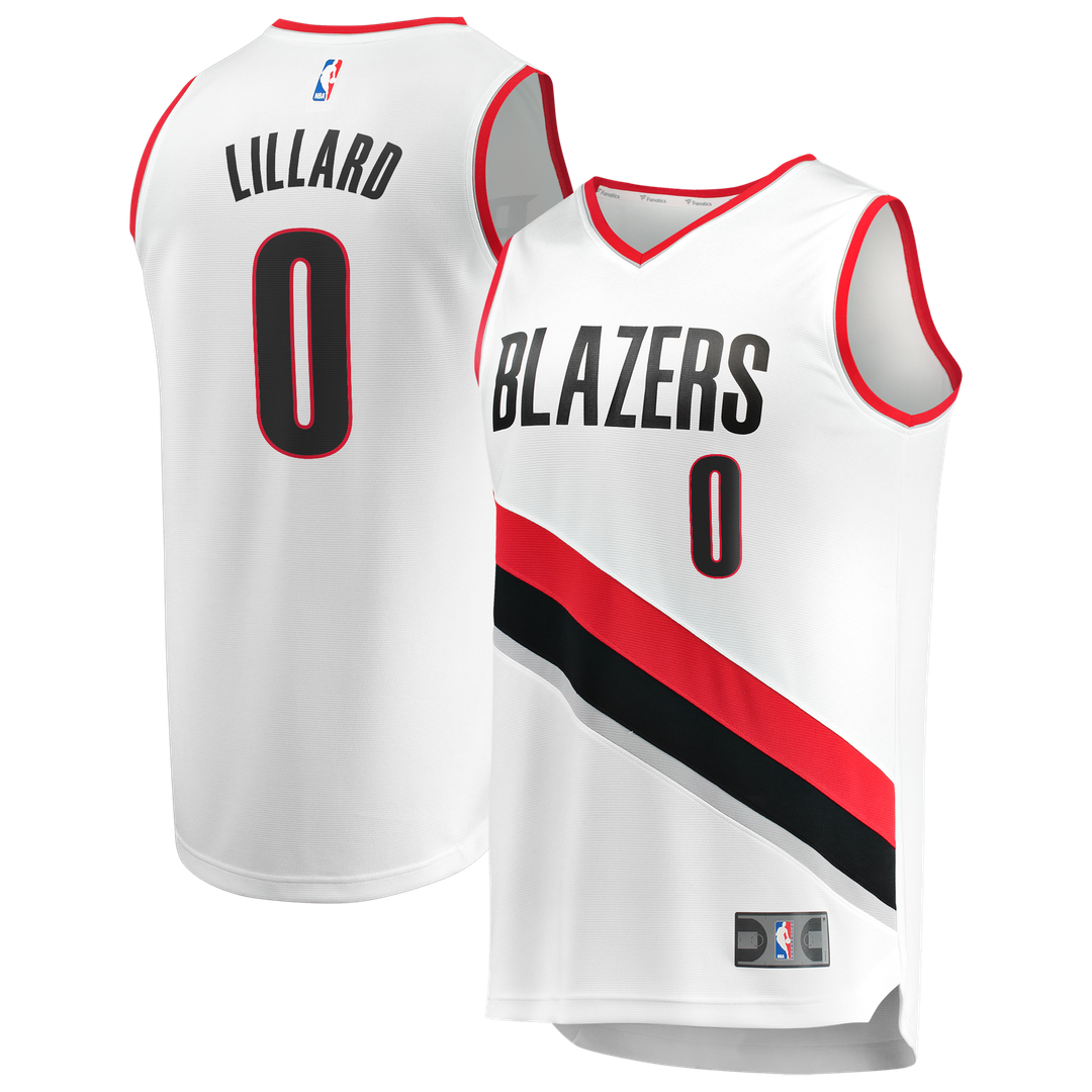 Portland Trail Blazers Damian Lillard Fanatics Fast Break Replica Jersey - White - Association Edition