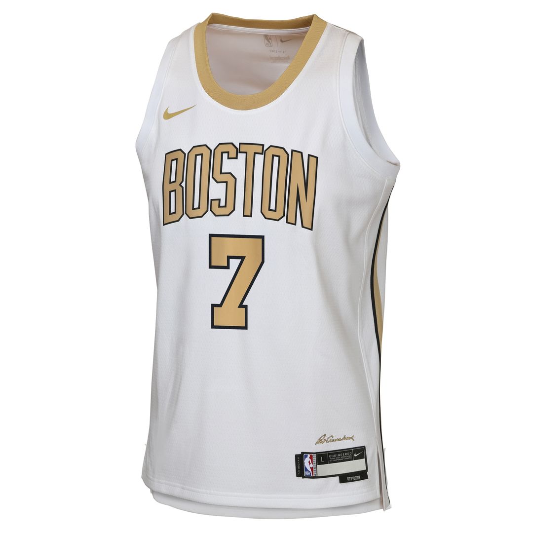 Boston Celtics Jaylen Brown Nike Youth 2025/26 City Edition Swingman Jersey - White
