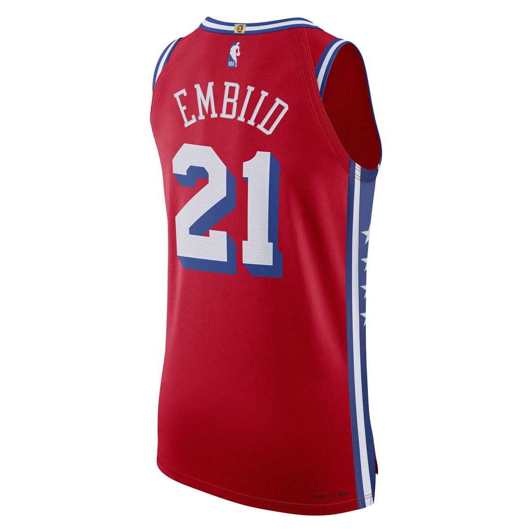 Philadelphia 76ers Joel Embiid Jordan Brand Authentic Player Jersey - Statement Edition - Red