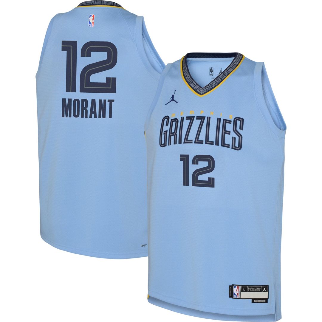 Memphis Grizzlies Ja Morant Jordan Brand Youth Swingman Jersey - Statement Edition - Light Blue