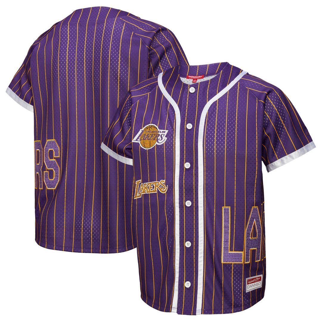 Los Angeles Lakers Mitchell & Ness x DANNIJO Women's Fashion Baseball Jersey - Purple