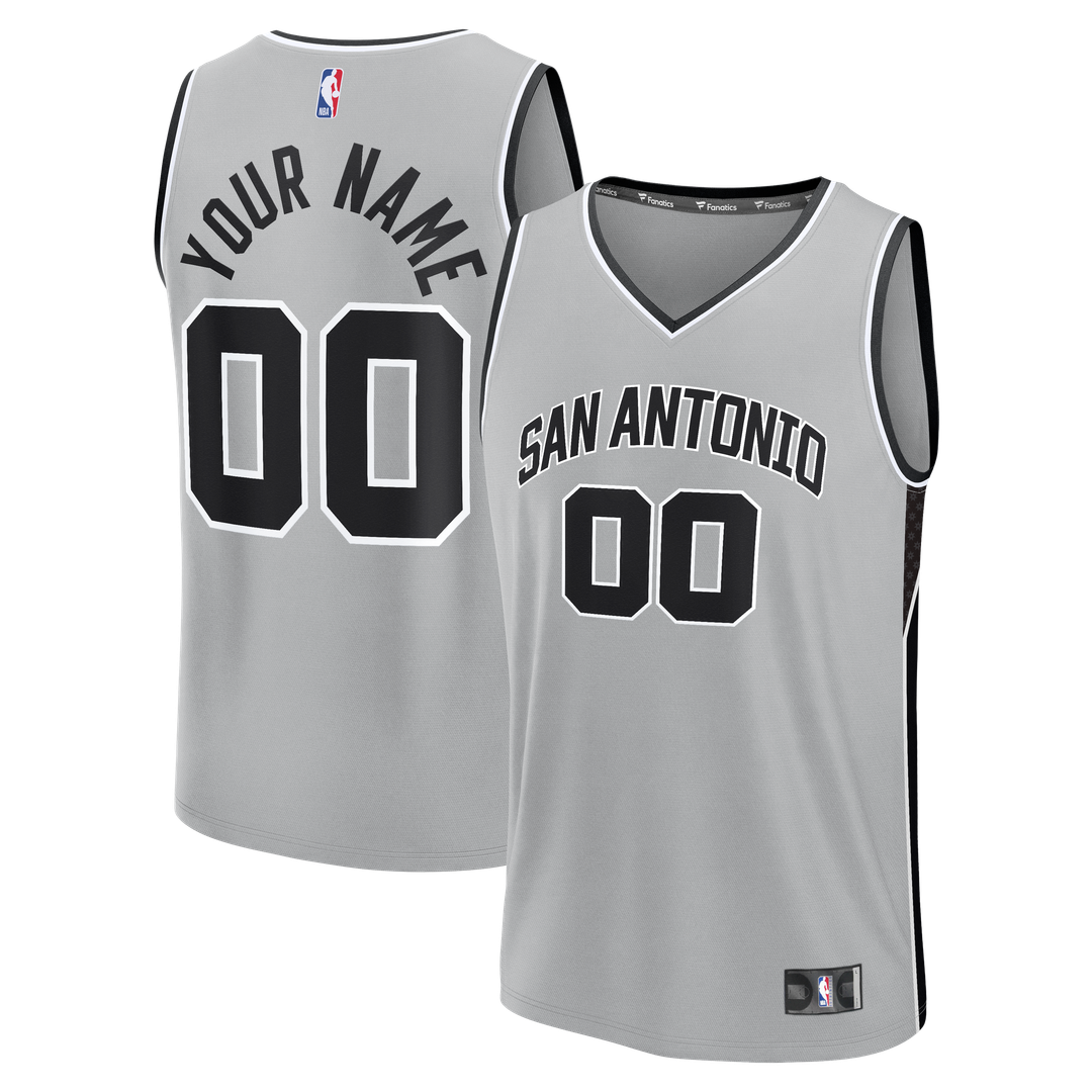San Antonio Spurs Fanatics Youth Fast Break Custom Jersey - Statement Edition - Silver