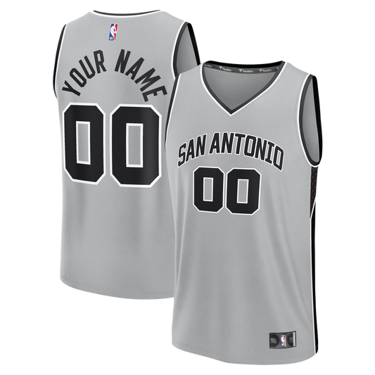 San Antonio Spurs Fanatics Youth Fast Break Custom Jersey - Statement Edition - Silver