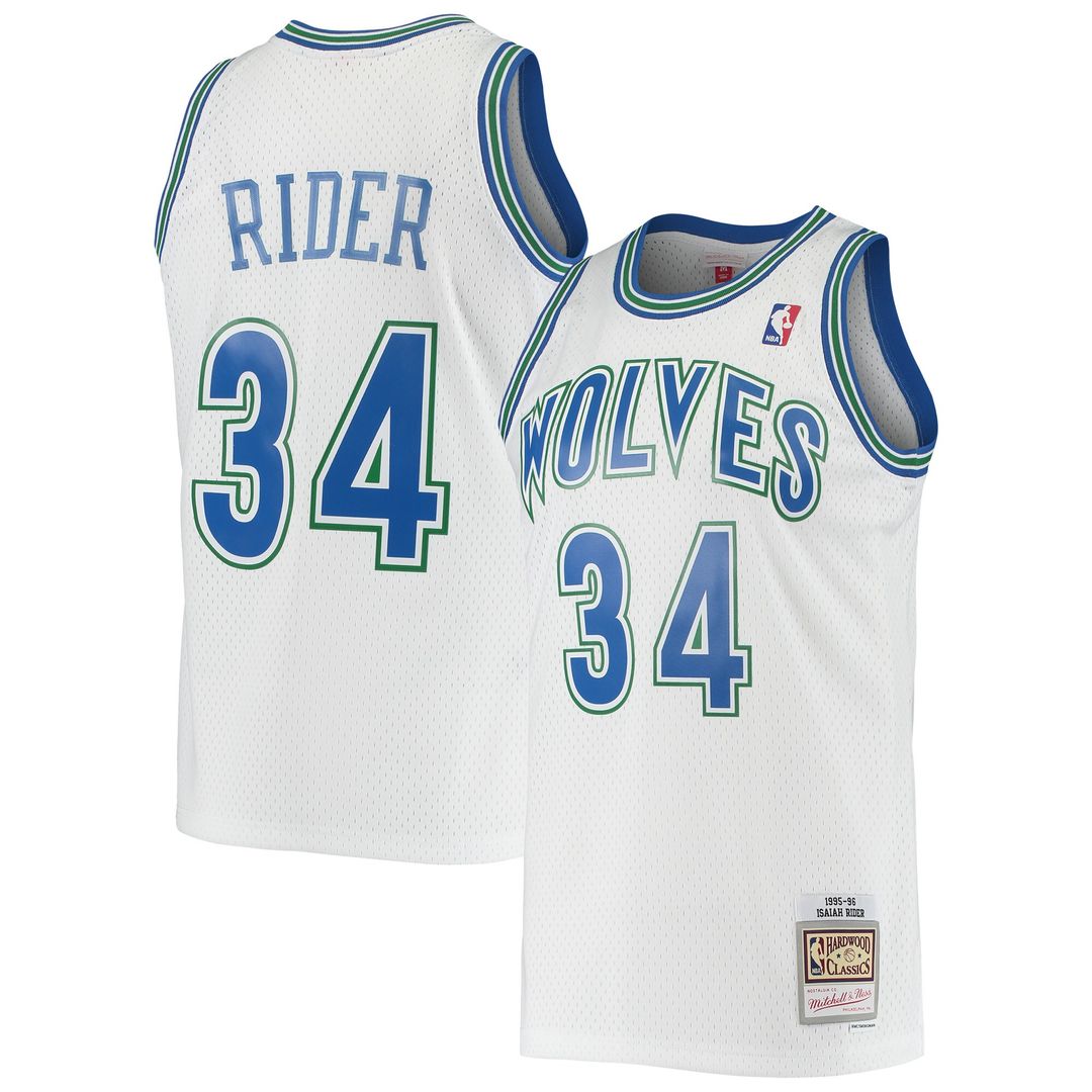 Minnesota Timberwolves Isaiah Rider Mitchell & Ness 1995/96 Hardwood Classics Swingman Jersey - White