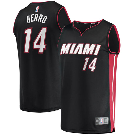 Miami Heat Tyler Herro Fanatics Fast Break Replica Jersey Black - Icon Edition