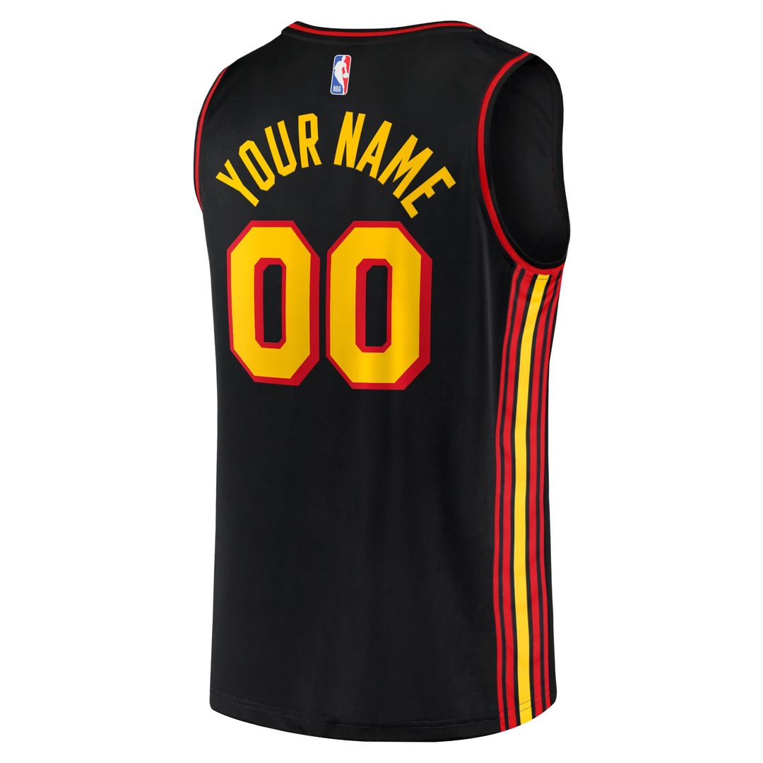 Atlanta Hawks Fanatics Fast Break Replica Custom Jersey Black - Statement Edition