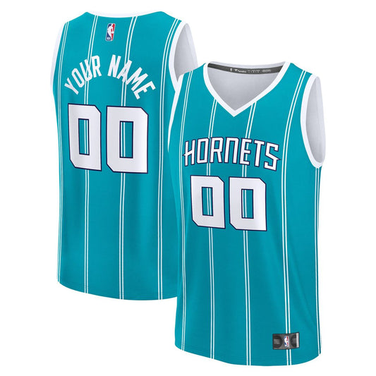 Charlotte Hornets Fanatics Fast Break Custom Jersey - Icon Edition - Teal
