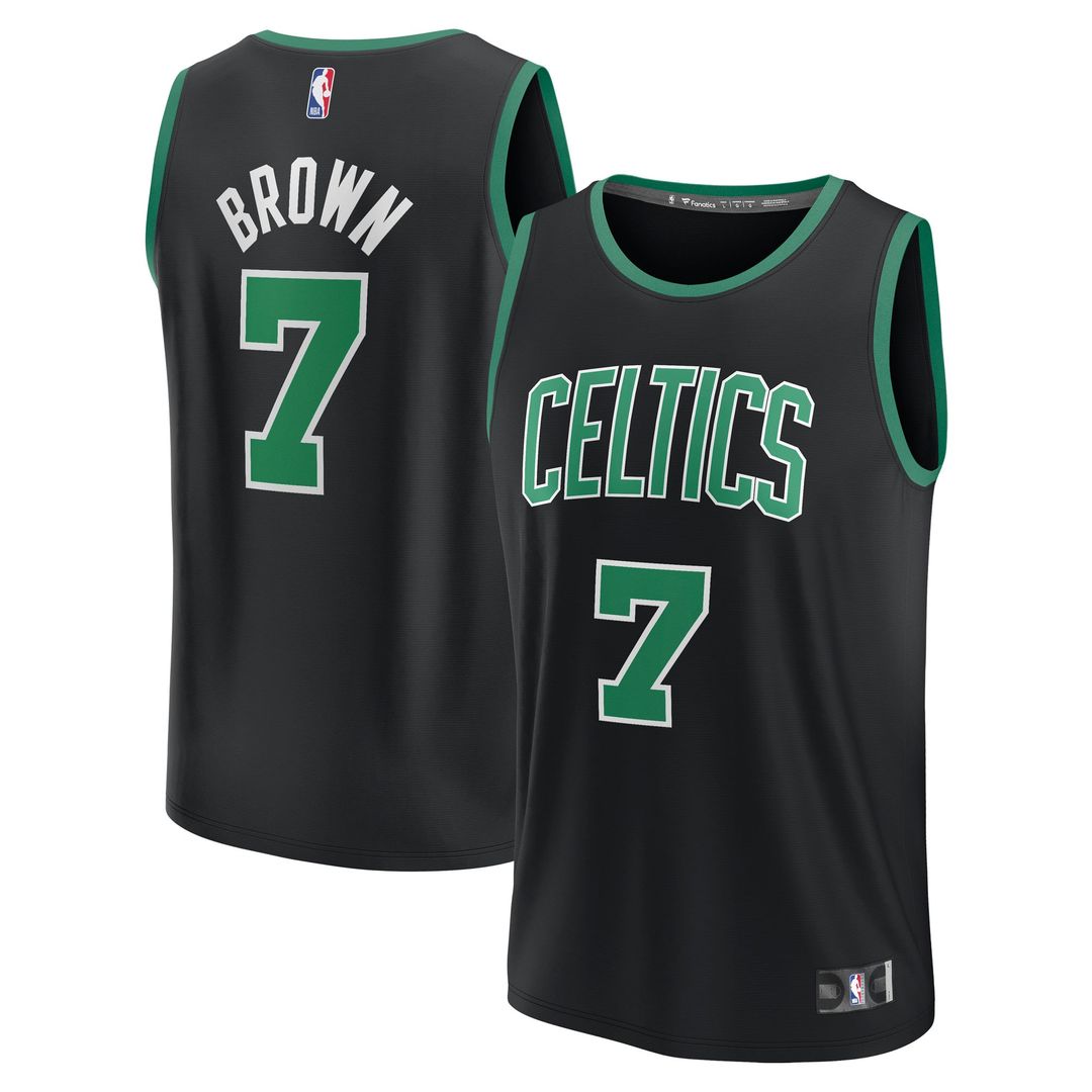 Boston Celtics Jaylen Brown Fanatics Youth Fast Break Replica Player Jersey - Statement Edition - Black
