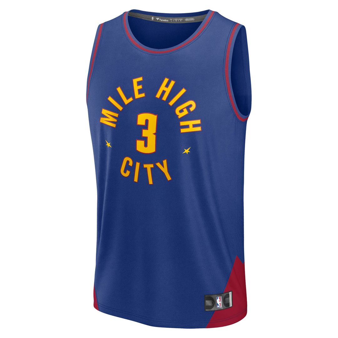 Denver Nuggets Julian Strawther Fanatics Fast Break Replica Player Jersey - Statement Edition - Blue