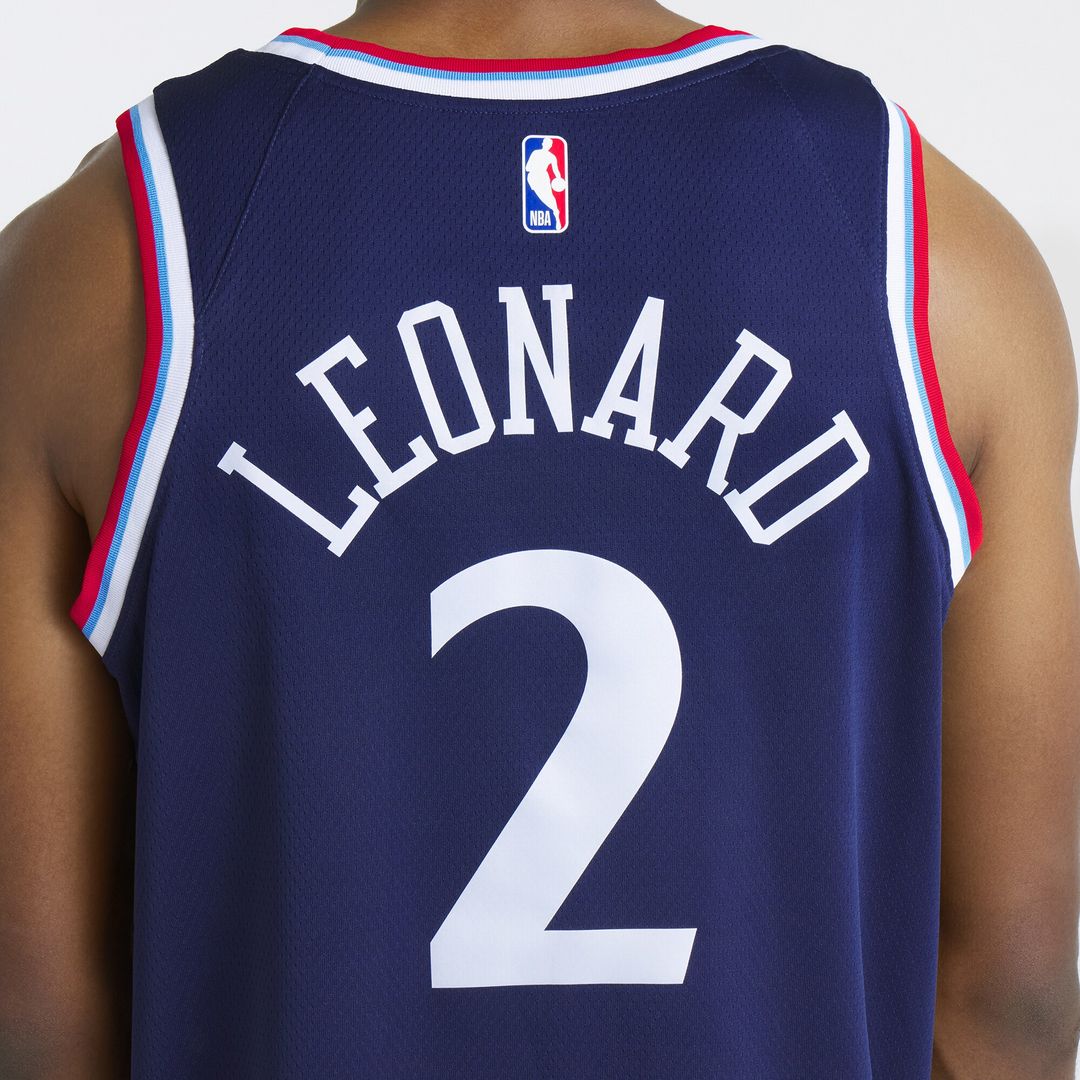 LA Clippers Kawhi Leonard Nike Unisex 2024/25 Swingman Jersey - Navy - Icon Edition