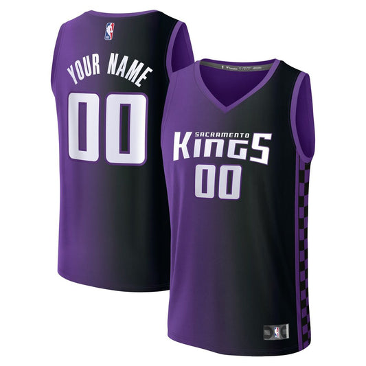 Sacramento Kings Fanatics Youth Fast Break Custom Replica Jersey - Purple - Statement Edition
