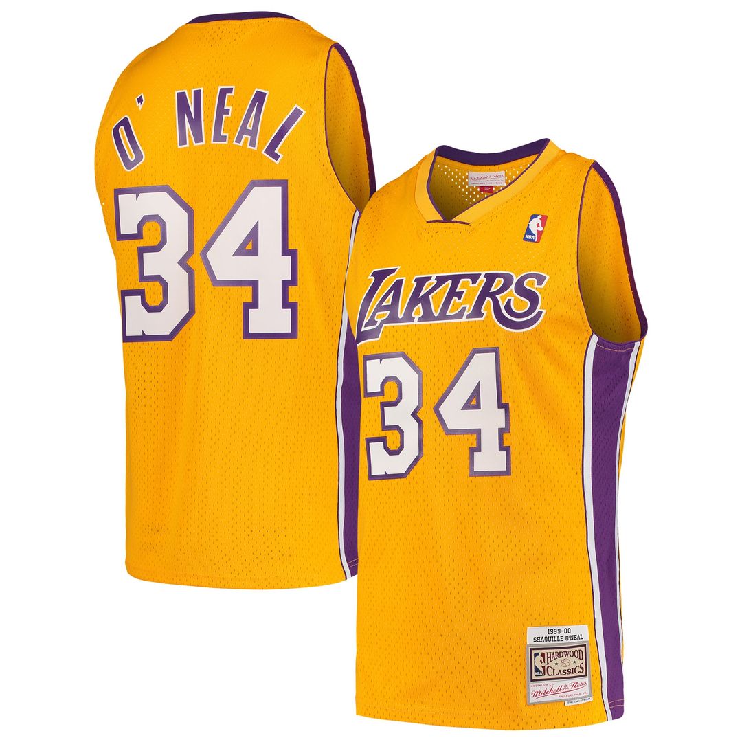 Los Angeles Lakers Shaquille O'Neal Mitchell & Ness Hardwood Classics Swingman Jersey - Gold