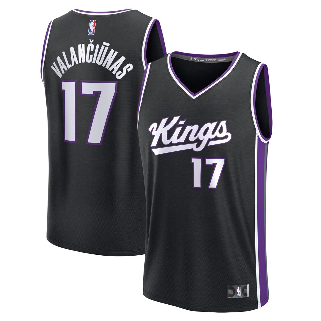 Sacramento Kings Jonas Valančiūnas Fanatics Fast Break Replica Jersey - Black - Icon Edition