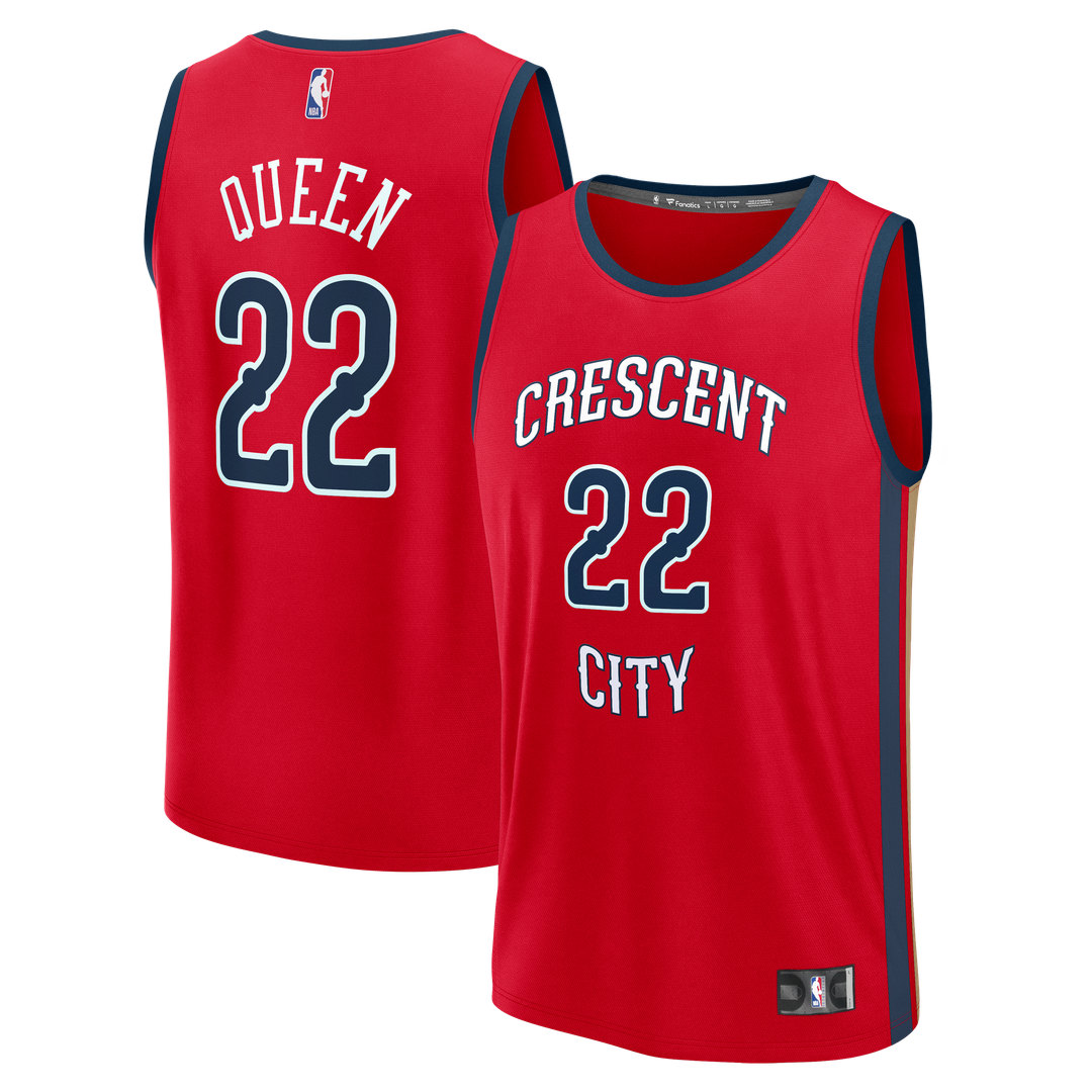 New Orleans Pelicans Derik Queen Fanatics Fast Break Replica Player Jersey - Statement Edition - Red