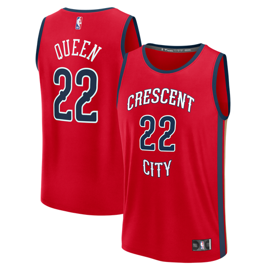 New Orleans Pelicans Derik Queen Fanatics Fast Break Replica Player Jersey - Statement Edition - Red