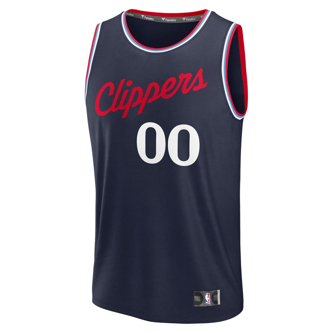 LA Clippers Fanatics Youth Fast Break Custom Replica Jersey - Navy - Icon Edition