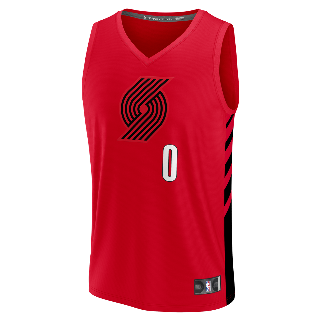 Portland Trail Blazers Damian Lillard Fanatics Fast Break Replica Jersey - Red - Statement Edition