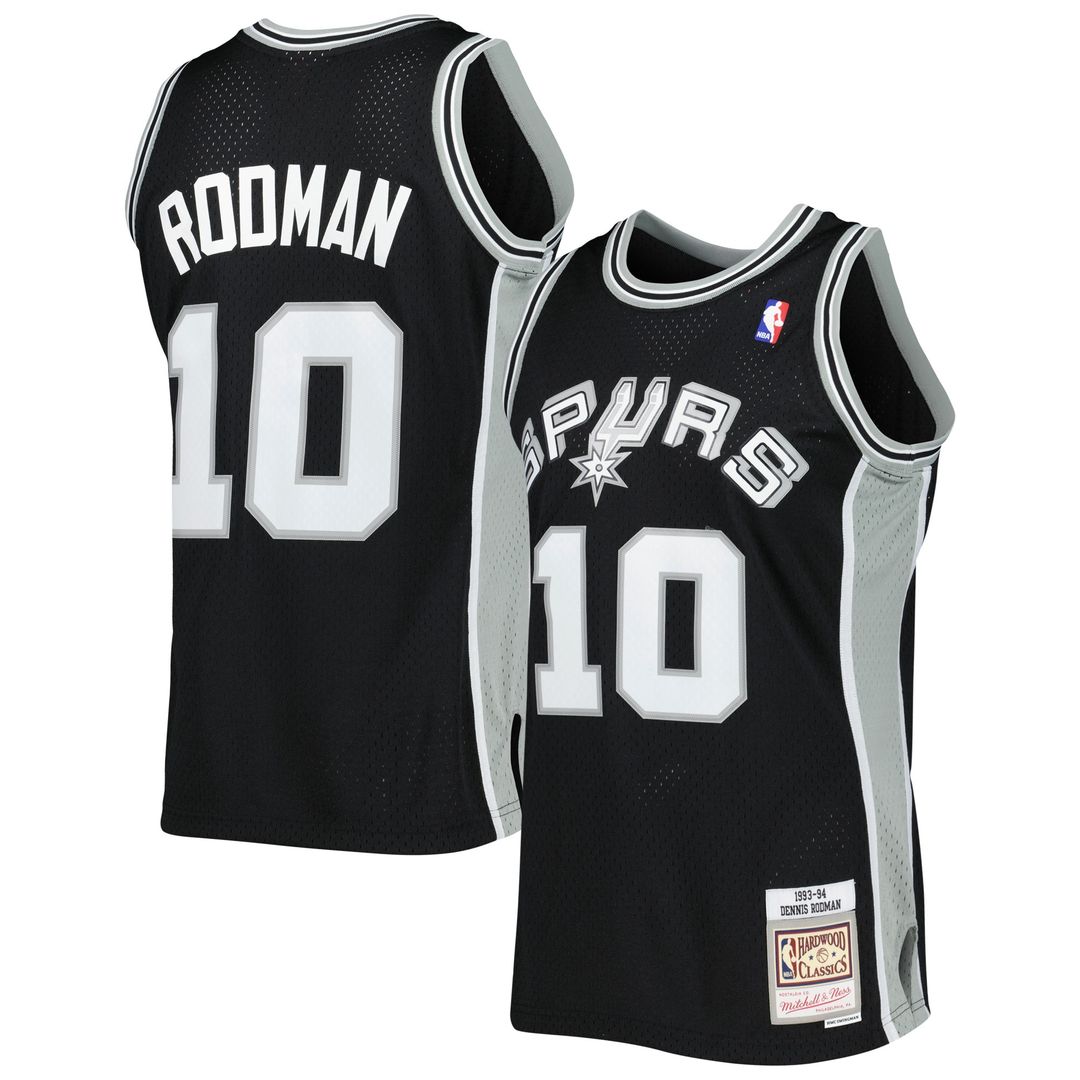 San Antonio Spurs Dennis Rodman Mitchell & Ness 1993/94 Hardwood Classics Swingman Jersey - Black