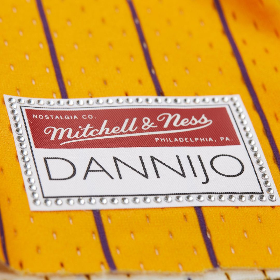 Los Angeles Lakers Magic Johnson Mitchell & Ness x DANNIJO Women's Fashion Cropped Basketball Jersey - Yellow