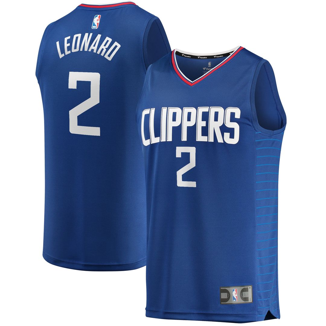 LA Clippers Kawhi Leonard Fanatics Youth 2019/20 Fast Break Replica Jersey Blue - Icon Edition