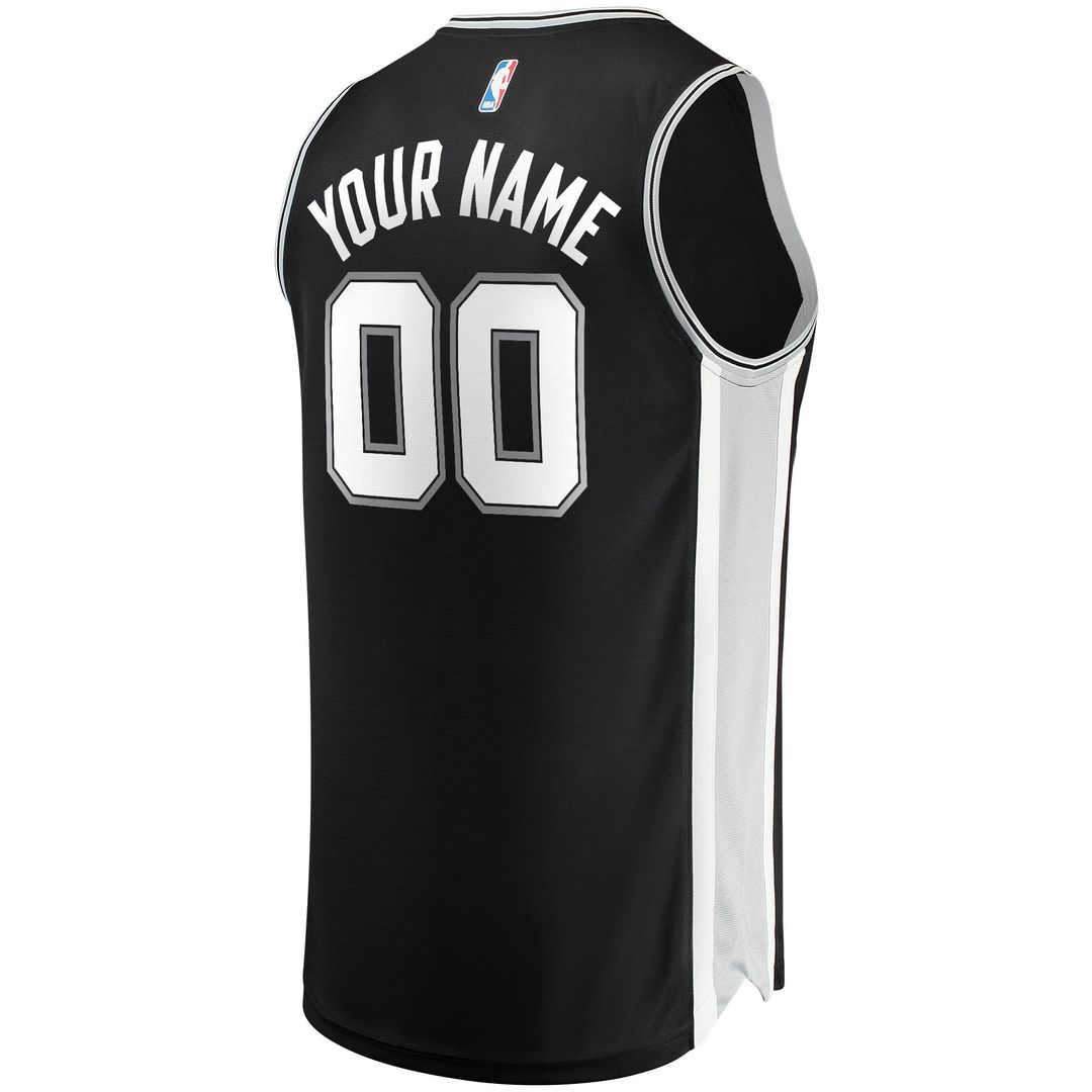 San Antonio Spurs Fanatics Youth Fast Break Custom Replica Jersey Black - Icon Edition