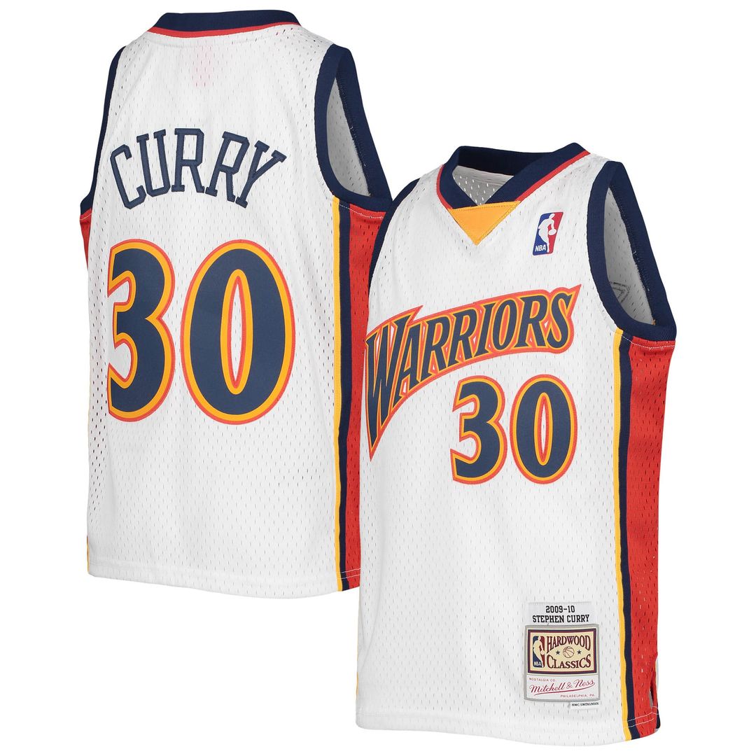 Golden State Warriors Stephen Curry Mitchell & Ness Youth 2009 - 10 Hardwood Classics Swingman Jersey - White
