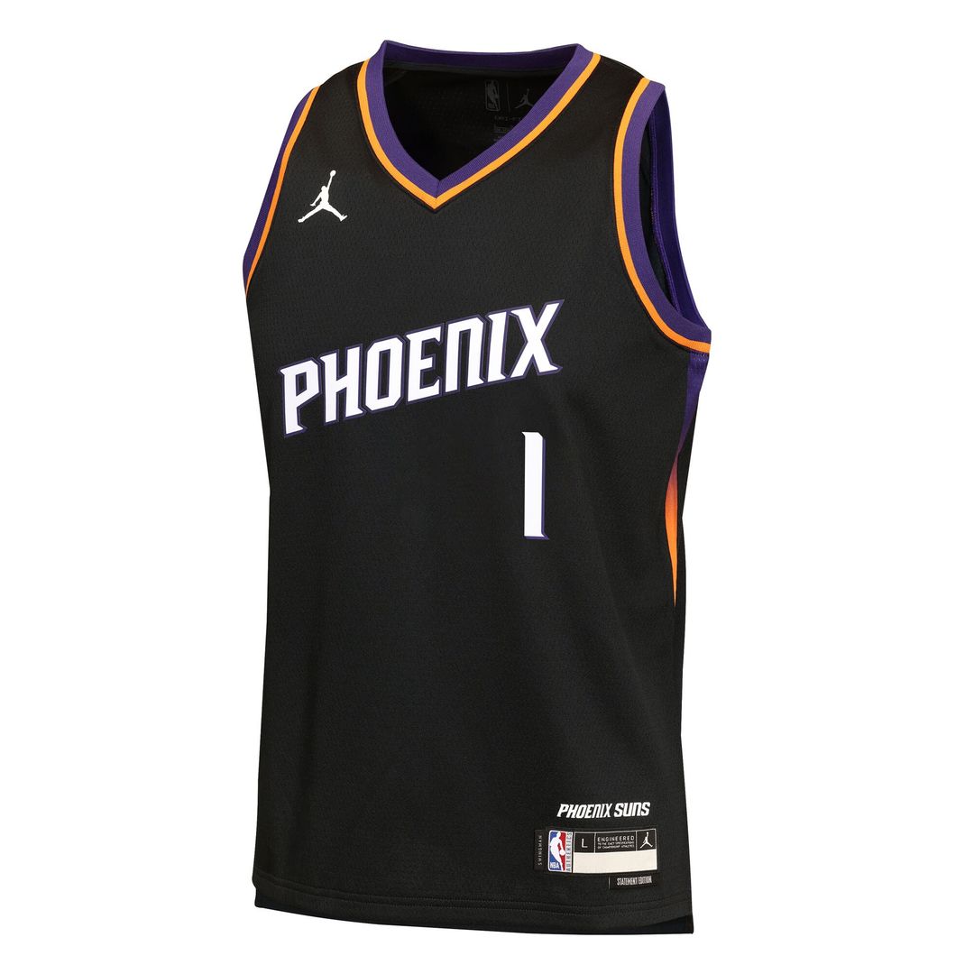 Phoenix Suns Devin Booker Jordan Brand Youth Swingman Jersey - Statement Edition - Black