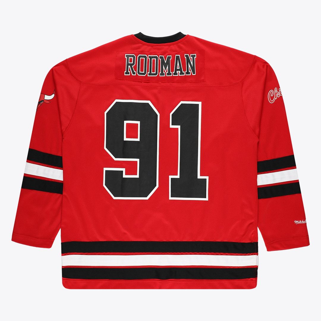Chicago Bulls Dennis Rodman Mitchell & Ness Big & Tall NBA Hockey Jersey - Red