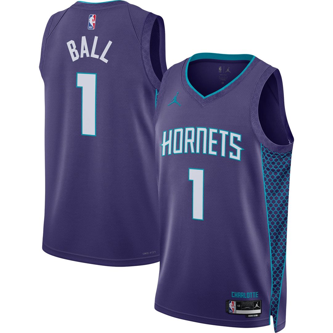 Charlotte Hornets LaMelo Ball Jordan Brand Unisex Swingman Jersey - Statement Edition - Purple