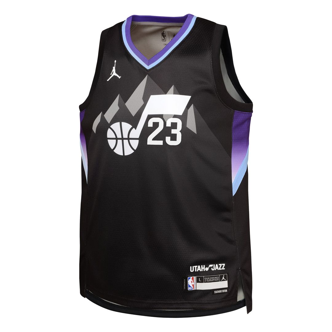 Utah Jazz Lauri Markkanen Jordan Brand Youth Swingman Jersey - Statement Edition - Black