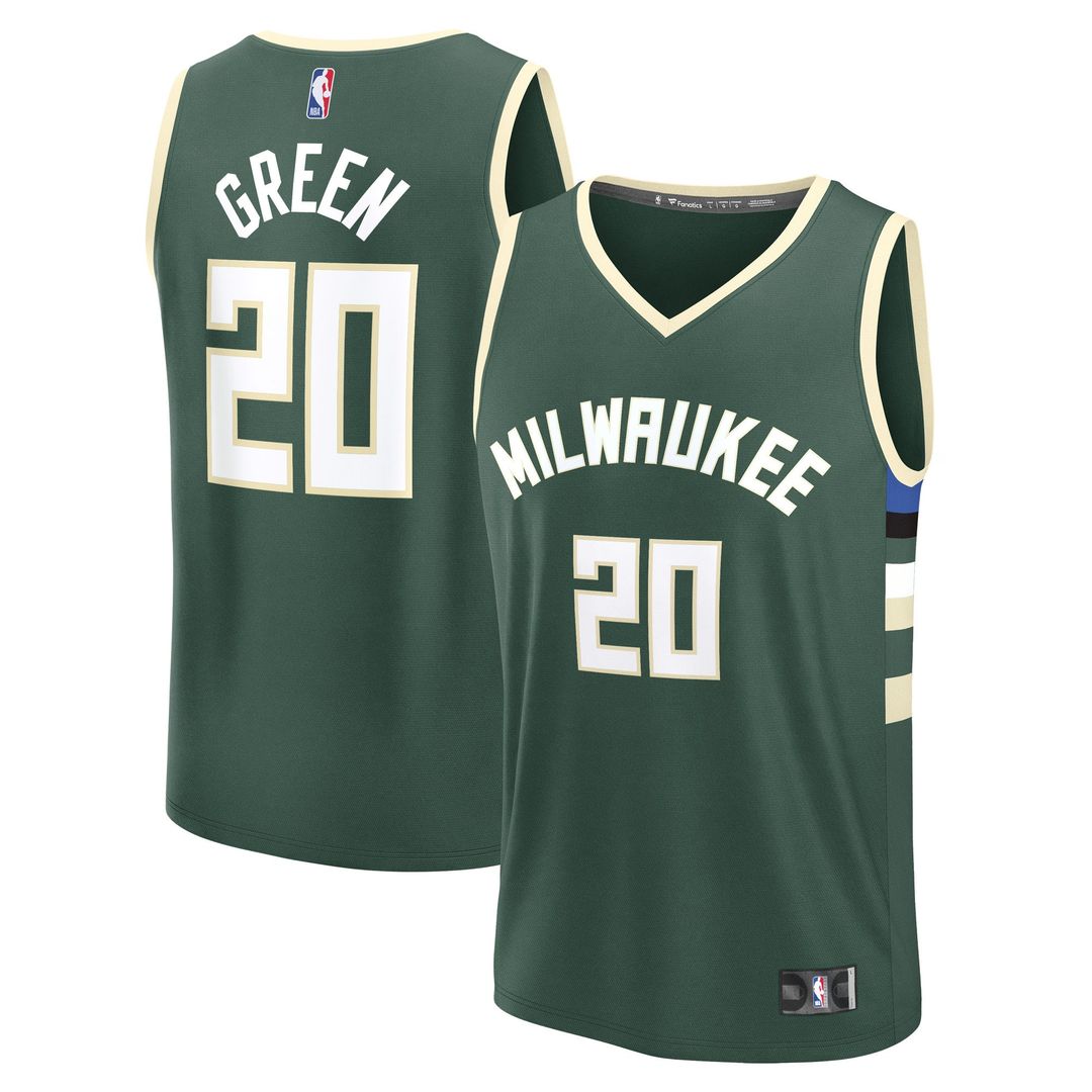 Milwaukee Bucks A.J. Green Fanatics Fast Break Replica Player Jersey - Icon Edition - Hunter Green