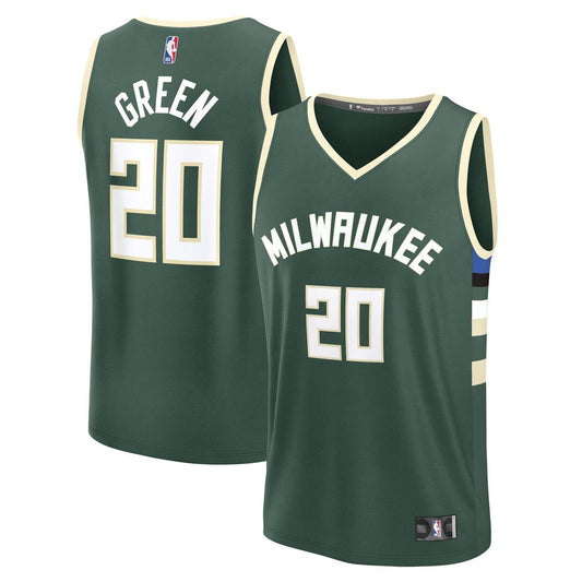 Milwaukee Bucks A.J. Green Fanatics Fast Break Replica Player Jersey - Icon Edition - Hunter Green