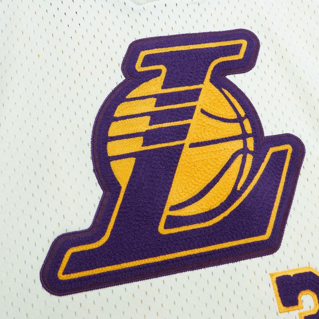 Los Angeles Lakers Shaquille O'Neal Mitchell & Ness Chainstitch Swingman Jersey - Cream