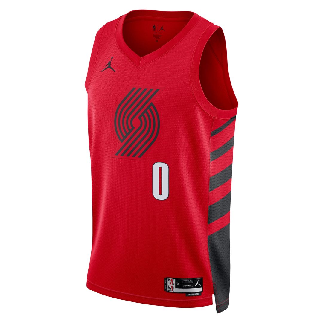 Portland Trail Blazers Damian Lillard Jordan Brand Unisex Swingman Jersey - Red - Statement Edition