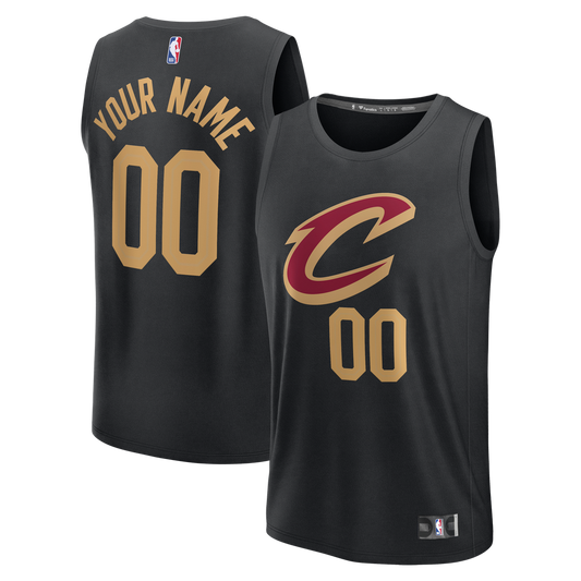 Cleveland Cavaliers Fanatics Youth Fast Break Custom Jersey - Statement Edition - Black