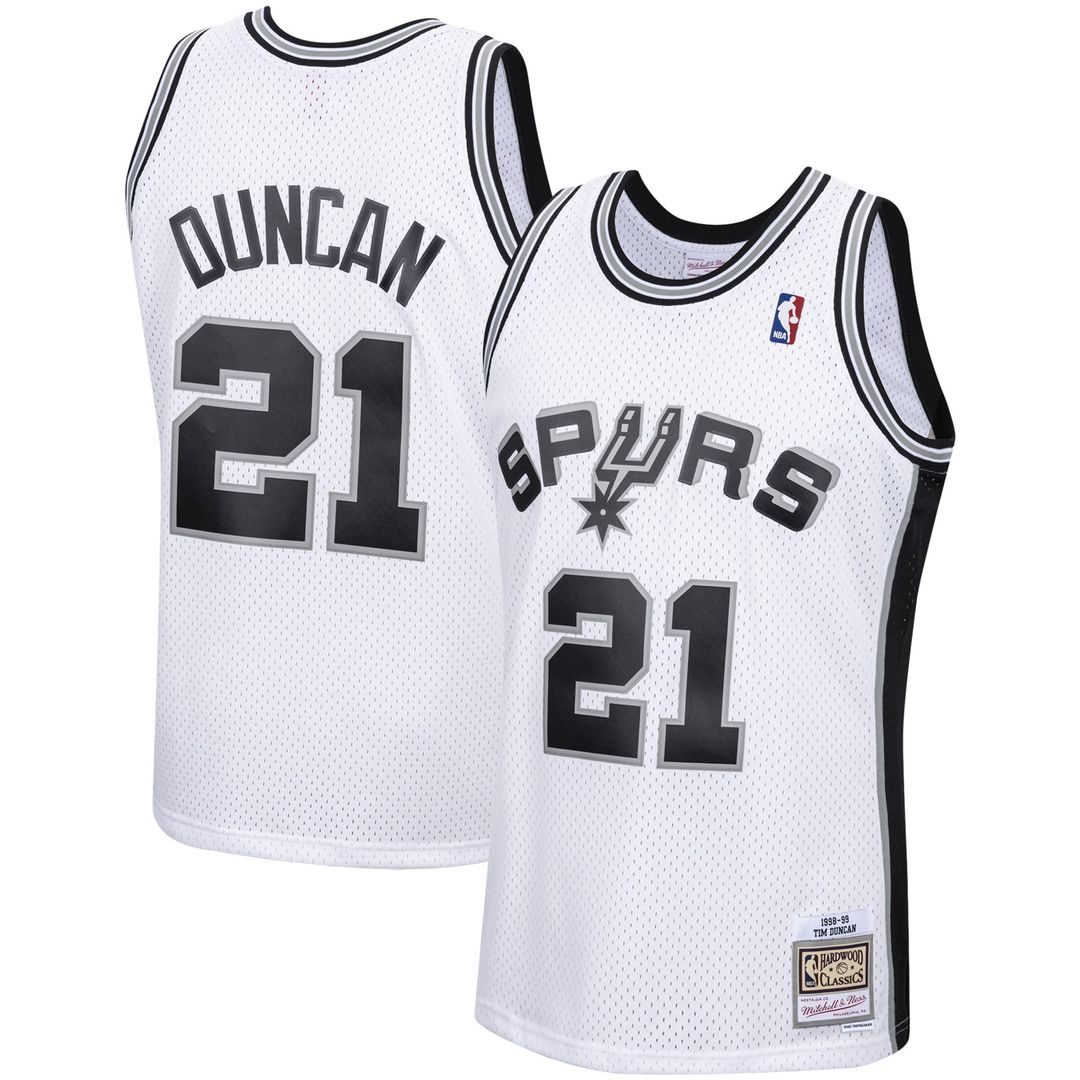 San Antonio Spurs Tim Duncan Mitchell & Ness 1998/99 Hardwood Classics Swingman Jersey - White