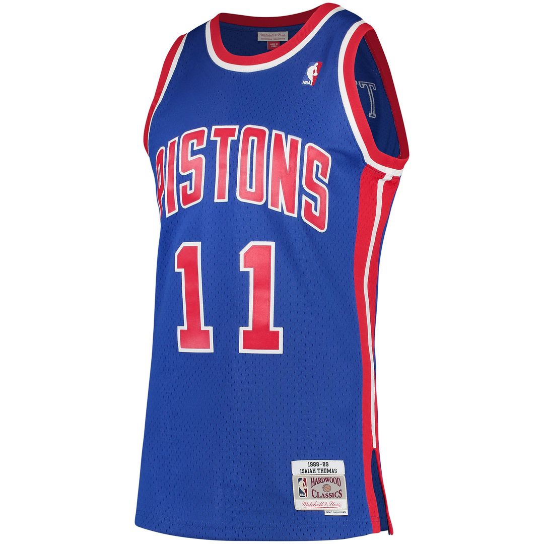 Detroit Pistons Isiah Thomas Mitchell & Ness 1988/89 Hardwood Classics Swingman Jersey - Blue