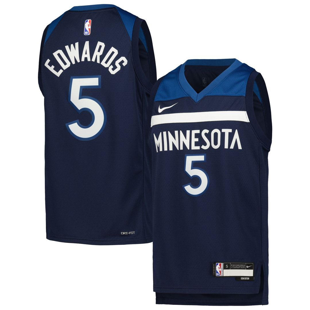 Minnesota Timberwolves Anthony Edwards Nike Youth Swingman Jersey - Icon Edition - Navy