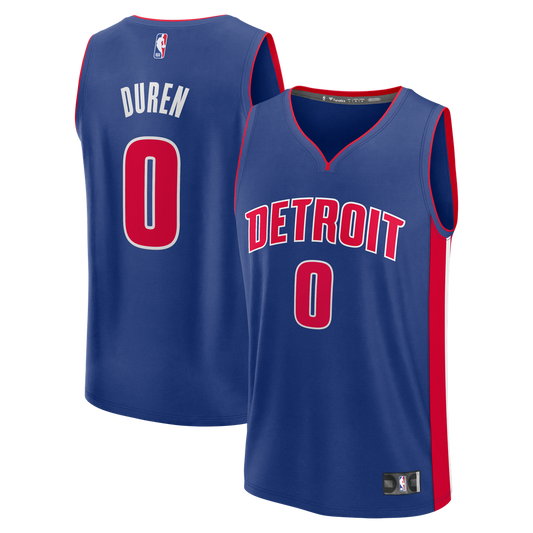 Detroit Pistons Jalen Duren Fanatics Fast Break Replica Jersey - Icon Edition - Blue