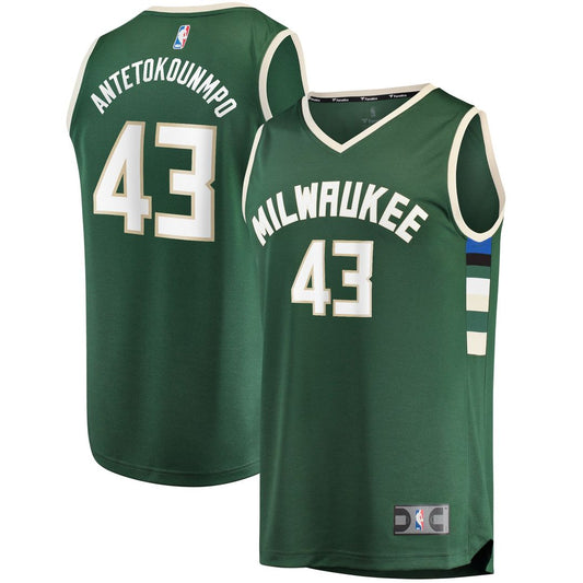 Milwaukee Bucks Thanasis Antetokounmpo Fanatics Fast Break Replica Player Jersey - Icon Edition - Hunter Green