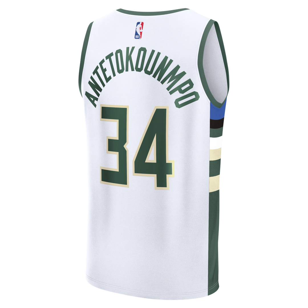 Milwaukee Bucks Giannis Antetokounmpo Fanatics Fast Break Replica Player Jersey - Association Edition - White