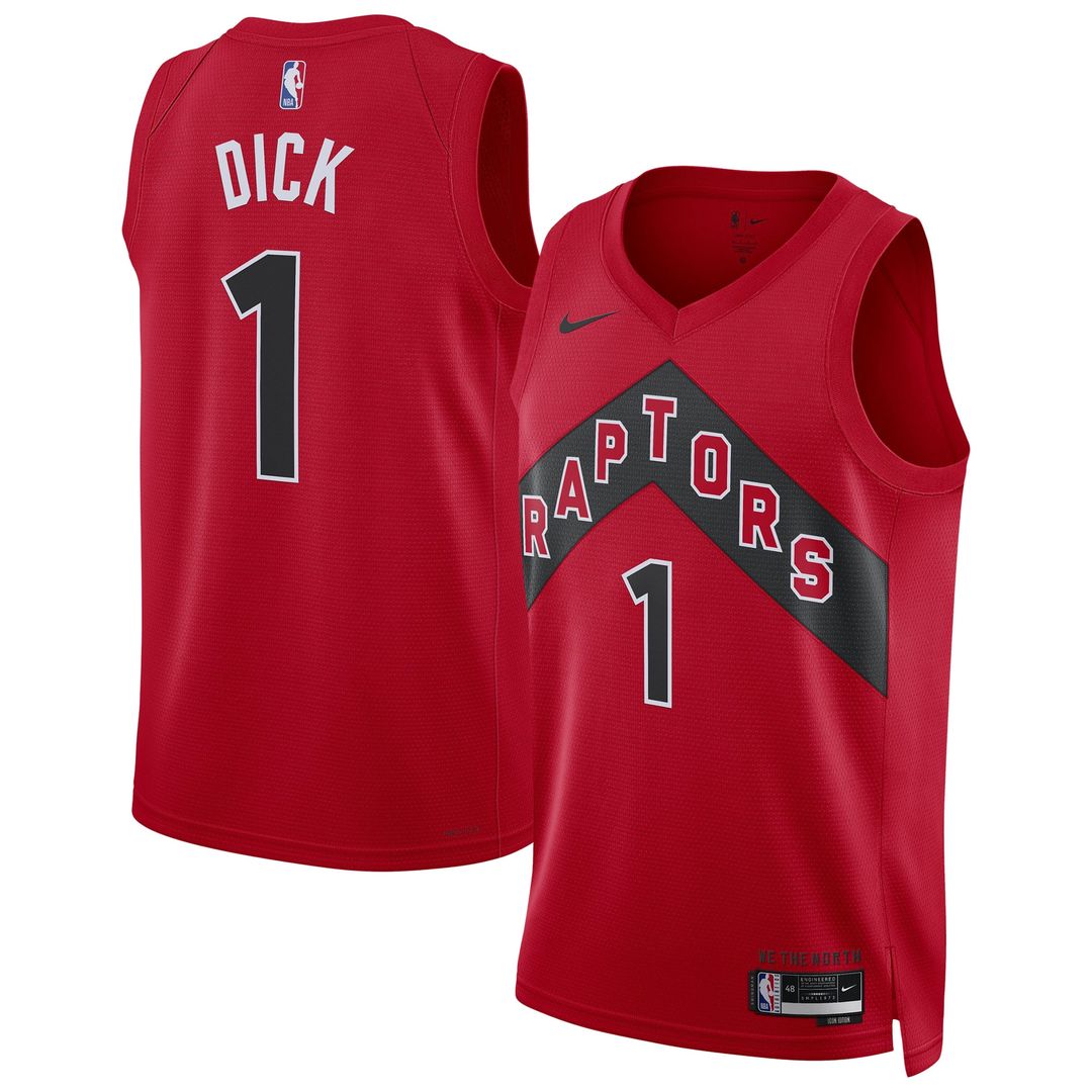 Toronto Raptors Gradey Dick Nike Unisex Swingman Player Jersey - Icon Edition - Red