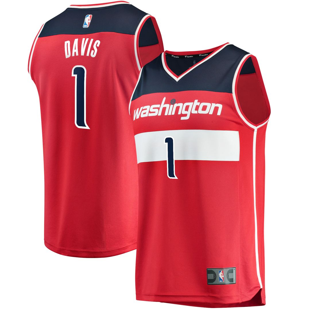 Washington Wizards Johnny Davis Fanatics Youth Fast Break Replica Jersey - Icon Edition - Red
