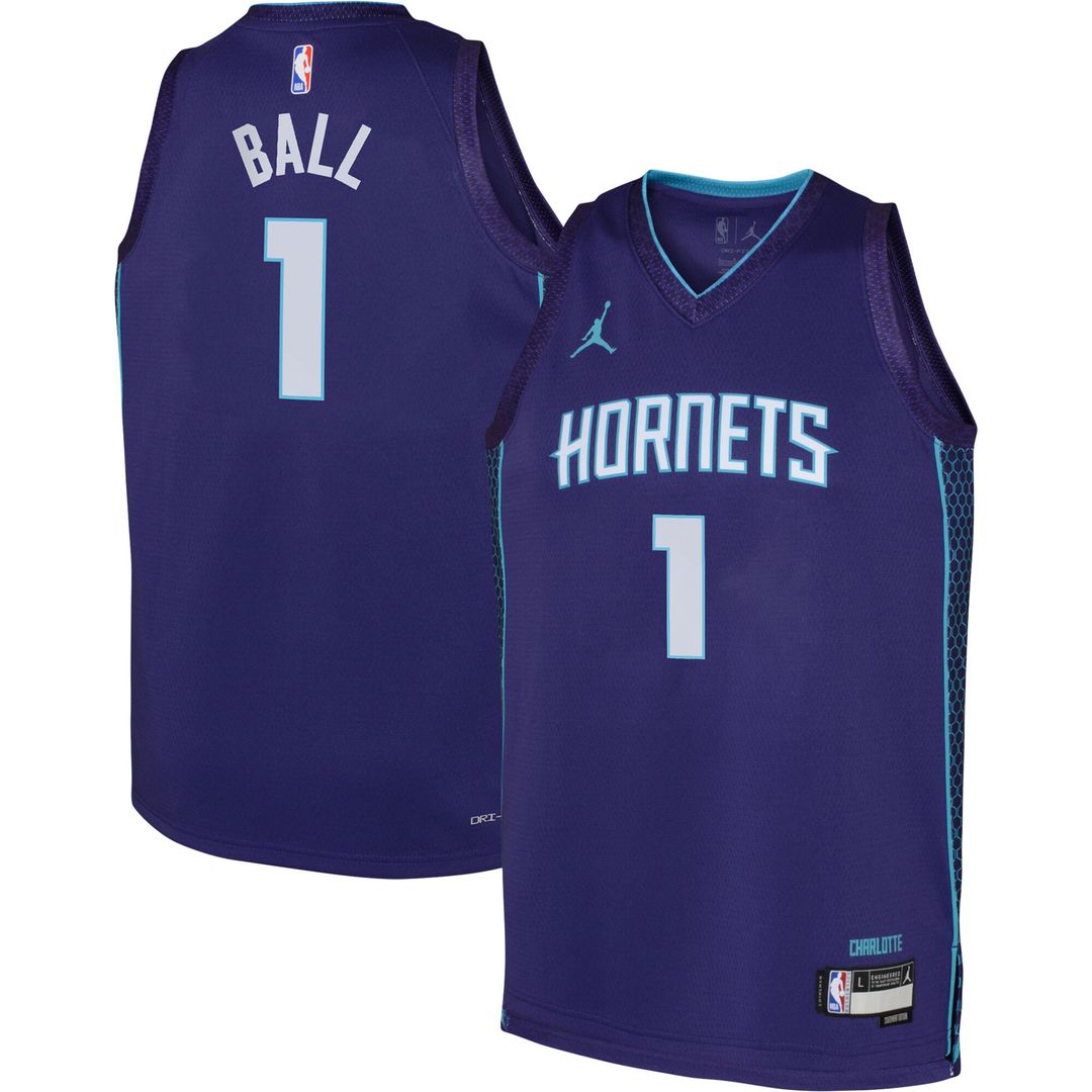 Charlotte Hornets LaMelo Ball Jordan Brand Youth Swingman Jersey - Statement Edition - Purple