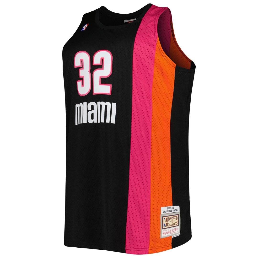 Miami Heat Shaquille O'Neal Mitchell & Ness Big & Tall Hardwood Classics 2005/06 Swingman Jersey - Black