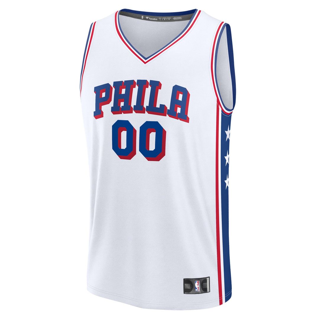 Philadelphia 76ers Fanatics Youth Fast Break Custom Replica Jersey - White - Association Edition