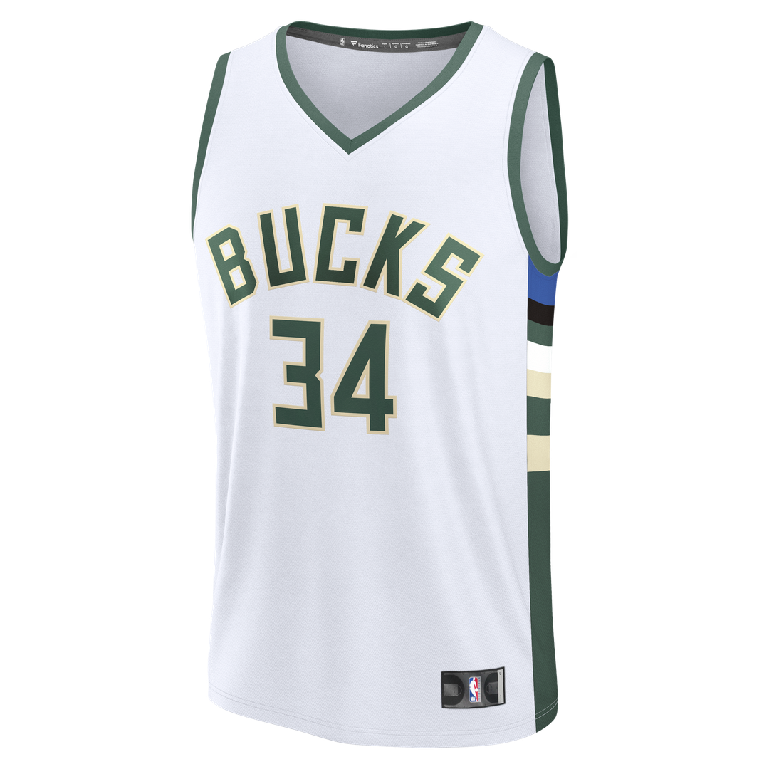 Milwaukee Bucks Giannis Antetokounmpo Fanatics Fast Break Replica Player Jersey - Association Edition - White