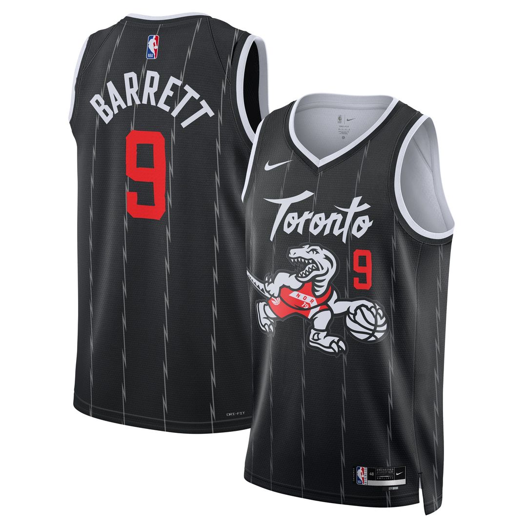 Toronto Raptors RJ Barrett Nike Unisex 2025/26 Swingman Jersey - Black - City Edition