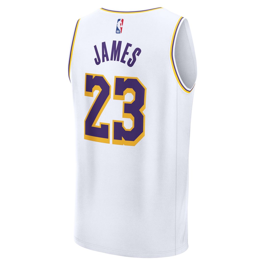 Los Angeles Lakers LeBron James Fanatics Fast Break Replica Player Jersey - Association Edition - White
